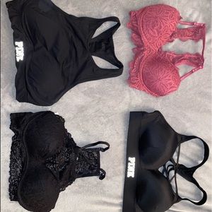 Set of 4 “PINK” bra/sports bras
